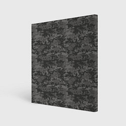 Холст квадратный Камуфляж AOR-2 серый пиксель, цвет: 3D-принт