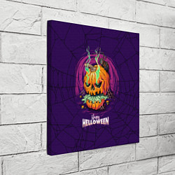Холст квадратный Злобная тыква Хэллоуин, цвет: 3D-принт — фото 2