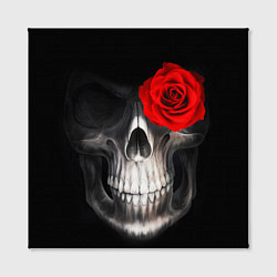 Холст квадратный Роза на черепе, цвет: 3D-принт — фото 2
