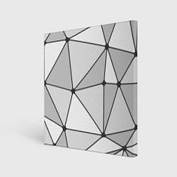 Холст квадратный Геометрические линии на сером фоне, цвет: 3D-принт