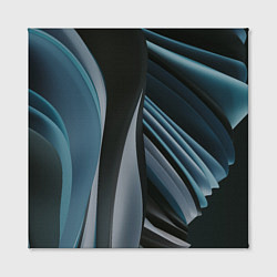 Холст квадратный Волнообразные синие пластины во тьме, цвет: 3D-принт — фото 2