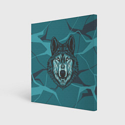 Холст квадратный Голова синего волка, цвет: 3D-принт