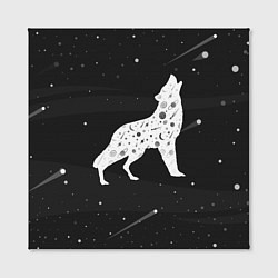Холст квадратный Созвездие волка - волк из звезд, цвет: 3D-принт — фото 2