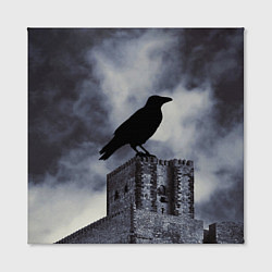 Холст квадратный Halloween - силуэт ворона, цвет: 3D-принт — фото 2