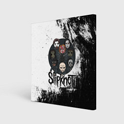 Холст квадратный Slipknot black and white, цвет: 3D-принт