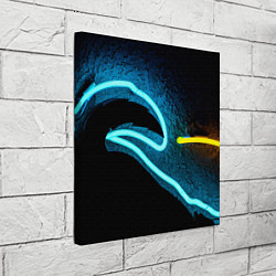 Холст квадратный Неоновый разлом - киберпанк броня, цвет: 3D-принт — фото 2