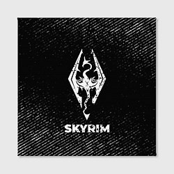 Холст квадратный Skyrim с потертостями на темном фоне, цвет: 3D-принт — фото 2