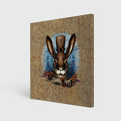 Холст квадратный Ретро кролик, цвет: 3D-принт