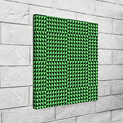 Холст квадратный Чёрно-зелёная оптическая иллюзия, цвет: 3D-принт — фото 2