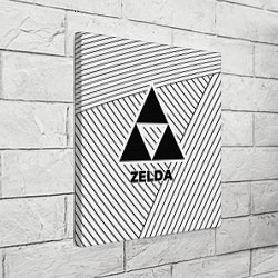 Холст квадратный Символ Zelda на светлом фоне с полосами, цвет: 3D-принт — фото 2