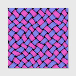 Холст квадратный Фиолетово-сиреневая плетёнка - оптическая иллюзия, цвет: 3D-принт — фото 2