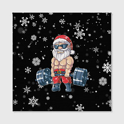 Холст квадратный Силач Санта, цвет: 3D-принт — фото 2
