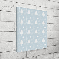 Холст квадратный Зимние ёлочки, цвет: 3D-принт — фото 2