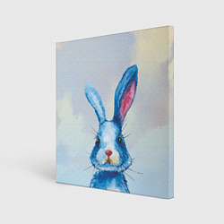 Холст квадратный Синий кролик на фоне неба, цвет: 3D-принт