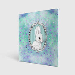 Холст квадратный Милый кролик в рамке, цвет: 3D-принт