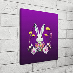Холст квадратный Кролик с одуванчиками, цвет: 3D-принт — фото 2