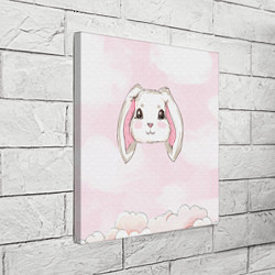 Холст квадратный Милый белый кролик, цвет: 3D-принт — фото 2