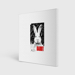 Холст квадратный Строгий кролик, цвет: 3D-принт