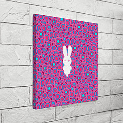 Холст квадратный Белый кролик на розовом - символ 2023, цвет: 3D-принт — фото 2