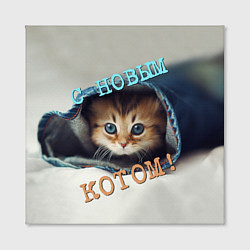 Холст квадратный С новым котом, цвет: 3D-принт — фото 2