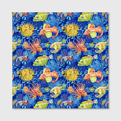 Холст квадратный Большие акварельные рыбы, цвет: 3D-принт — фото 2