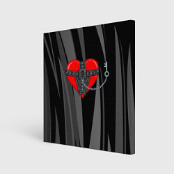 Холст квадратный Сердце и ключ bdsm, цвет: 3D-принт