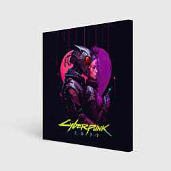 Холст квадратный Cyberpunk - cyberlove, цвет: 3D-принт
