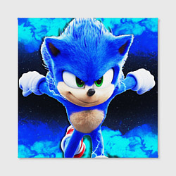 Холст квадратный Sonic неоновый дым, цвет: 3D-принт — фото 2