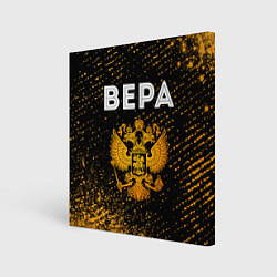 Холст квадратный Вера и зологой герб РФ, цвет: 3D-принт