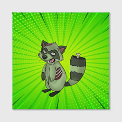 Холст квадратный Енот зомби, цвет: 3D-принт — фото 2