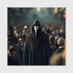 Холст квадратный Чумной доктор в толпе, цвет: 3D-принт — фото 2