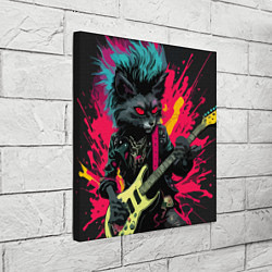 Холст квадратный Rocker Cat on a dark background - C-Cats collectio, цвет: 3D-принт — фото 2