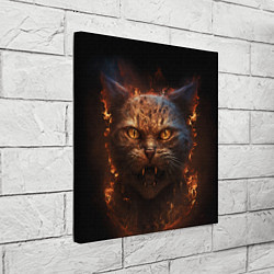 Холст квадратный Огненный кот, цвет: 3D-принт — фото 2