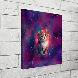 Холст квадратный Космически котенок, цвет: 3D-принт — фото 2