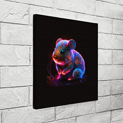 Холст квадратный Неоновый хомячок, цвет: 3D-принт — фото 2