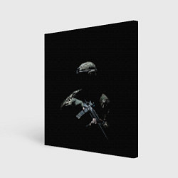 Холст квадратный Солдат в темноте, цвет: 3D-принт