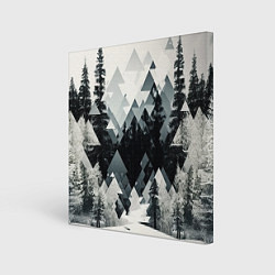 Холст квадратный Абстракция зимнего леса, цвет: 3D-принт
