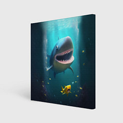 Холст квадратный Я акула туруру, цвет: 3D-принт