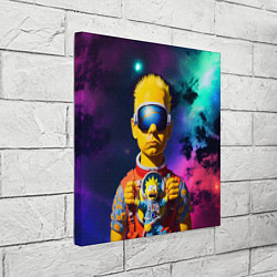 Холст квадратный Барт Симпсон в космосе - нейросеть, цвет: 3D-принт — фото 2