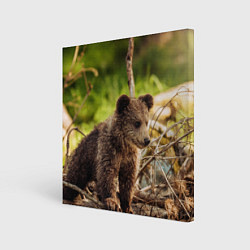 Холст квадратный Медвежонок красавец, цвет: 3D-принт