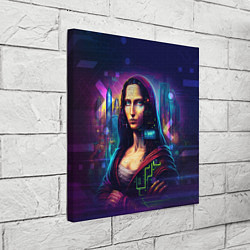 Холст квадратный Cyberpunk Mona Lisa, цвет: 3D-принт — фото 2