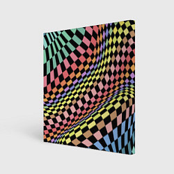 Холст квадратный Colorful avant-garde chess pattern - fashion, цвет: 3D-принт