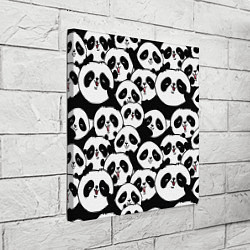 Холст квадратный Весёлые панды, цвет: 3D-принт — фото 2