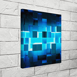 Холст квадратный Неоновые кубы с подсветкой, цвет: 3D-принт — фото 2