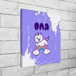 Холст квадратный Оля кошка единорожка, цвет: 3D-принт — фото 2