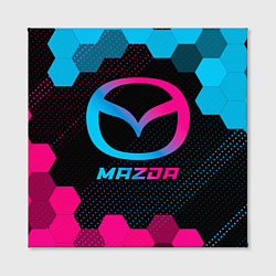 Холст квадратный Mazda - neon gradient, цвет: 3D-принт — фото 2