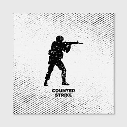Холст квадратный Counter Strike с потертостями на светлом фоне, цвет: 3D-принт — фото 2