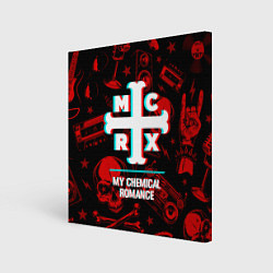 Холст квадратный My Chemical Romance rock glitch, цвет: 3D-принт