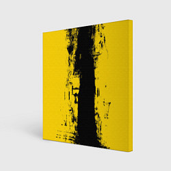 Холст квадратный Вертикальная черно-желтая полоса Cyberpunk 2077, цвет: 3D-принт