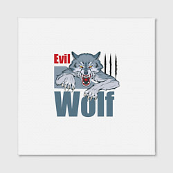 Холст квадратный Злой волк - оскал, цвет: 3D-принт — фото 2